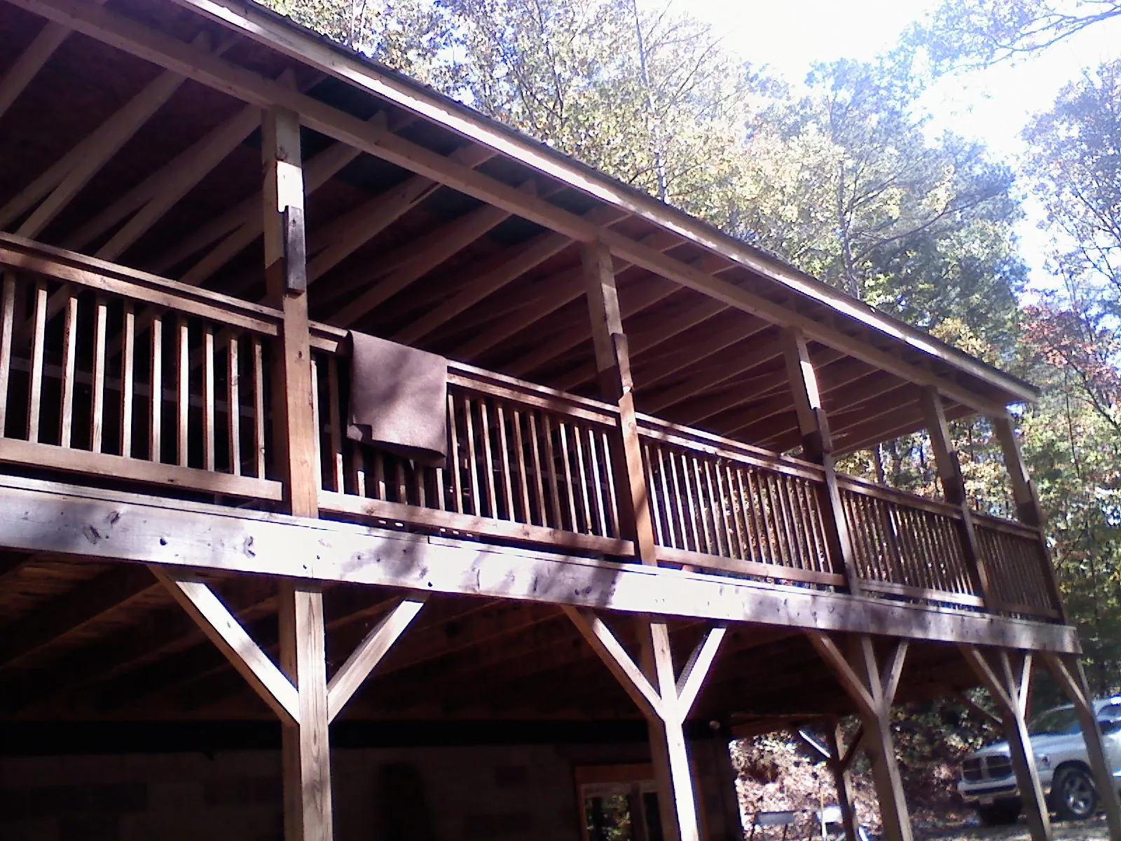 Timber framing under a new elevated porch and deck — Roof Leak Repair in East Lynn by Roofing Brothers